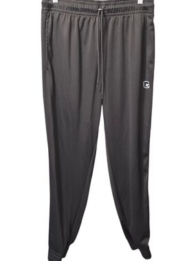 Men's Black Mesh Jogger Sweatpants with Small Logo